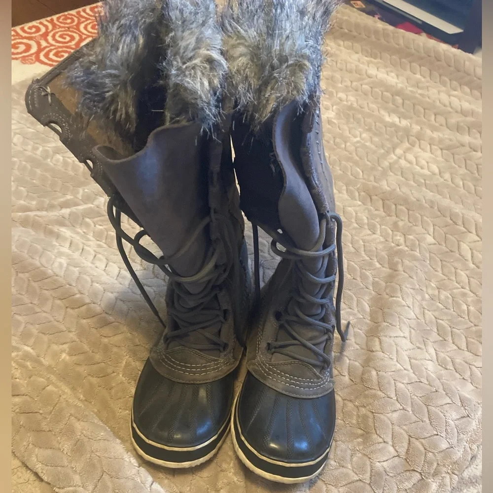 Sorel Women’s 8 Cate the Great Faux Fur Leather Lace Up Winter Boots - Picture 1 of 7